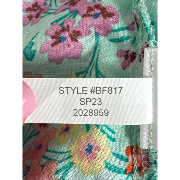 J. Crew Factory Lightweight Cotton Shirt Signature Fit Spearmint Floral Print S - Picture 9 of 11